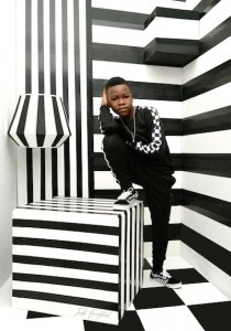 black and white stripped room