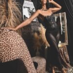 model Whitney on a custom leopard print studio set designed by photographer Todd Youngblood